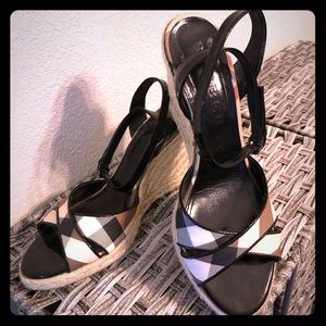 Burberry Nova Check Wedge Sandals